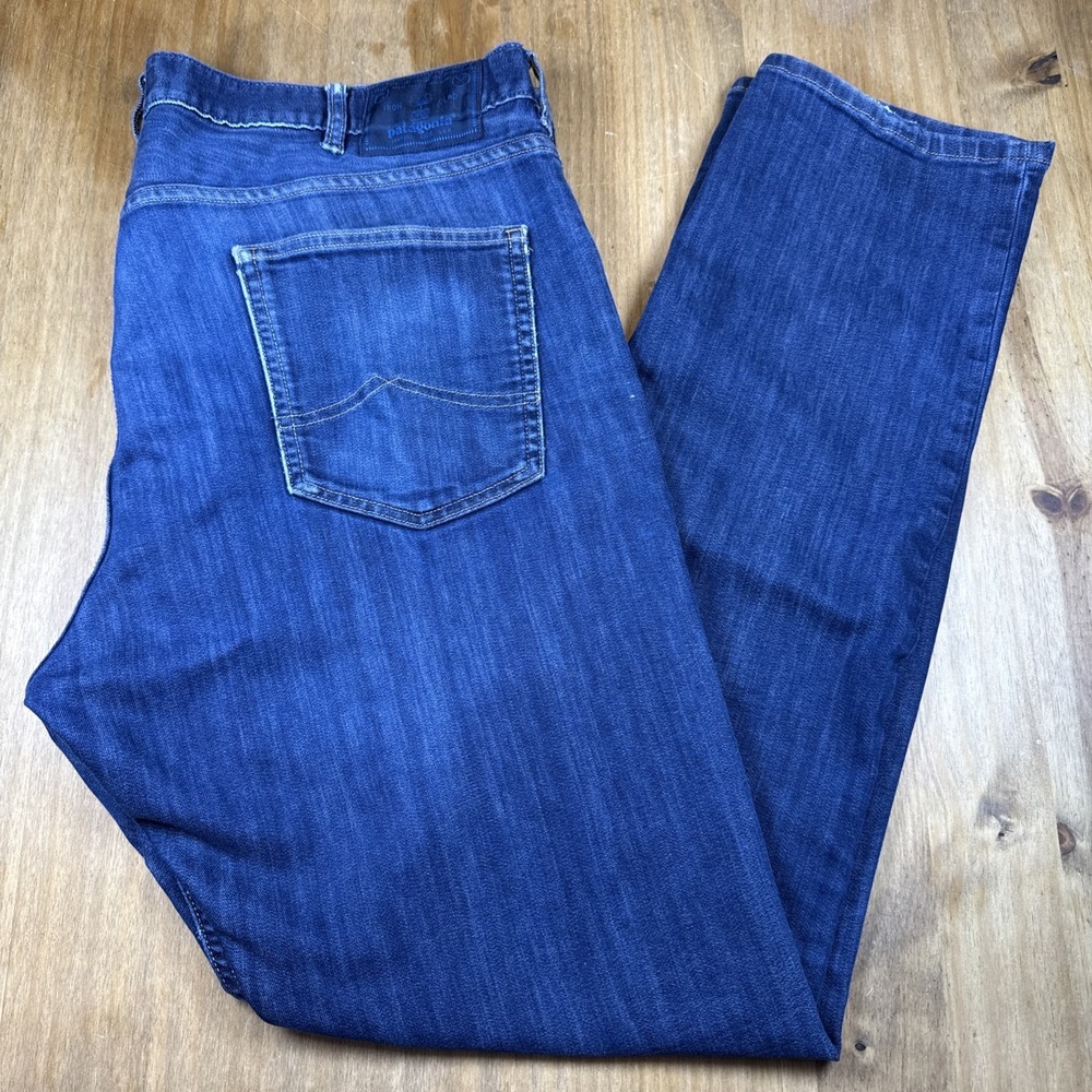 Patagonia Iron Clad Straight Stretch Jeans Mens 40x34 Dark‎ Denim Organic Cotton